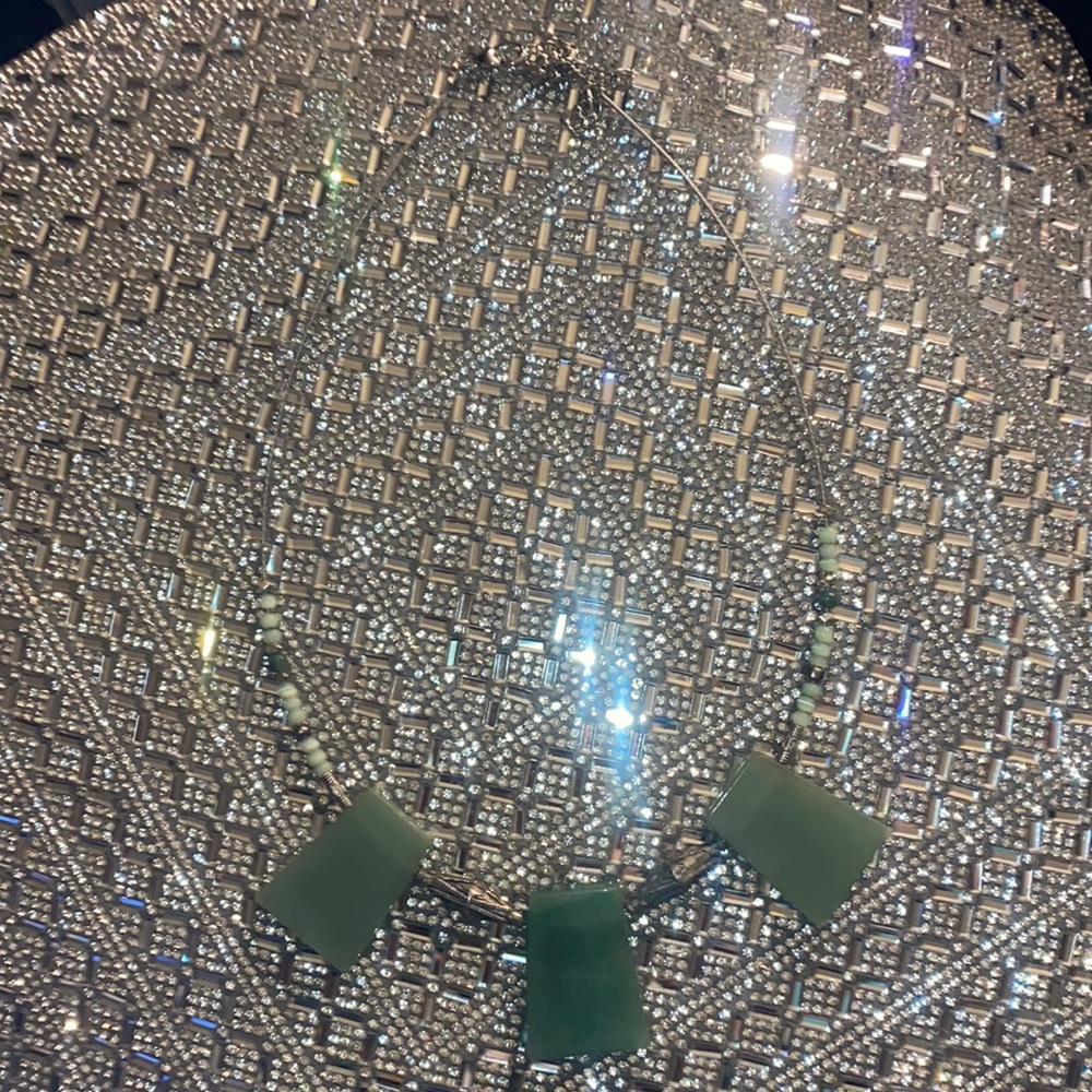 Genuine green Aventurine,cat’s eye and fancy jasper necklace.